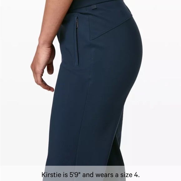 LULULEMON ON THE MOVE PANT WOMENS 12 Navy Blue Excellent Condition! - Picture 4 of 9